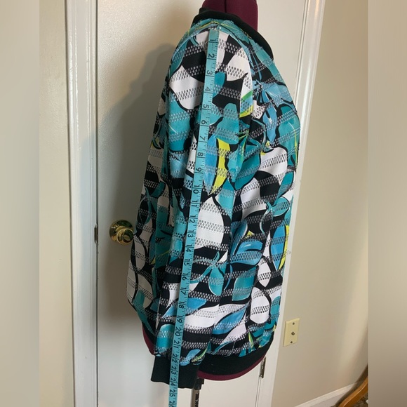 NWOT Alfred Dunner Zip-Up BlueWhite Tropical print Casual bomber Jacket … - Picture 14 of 14